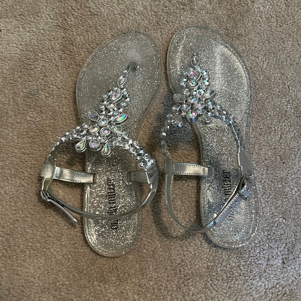 Iridescent Size 9 Womens Sandals Never Worn